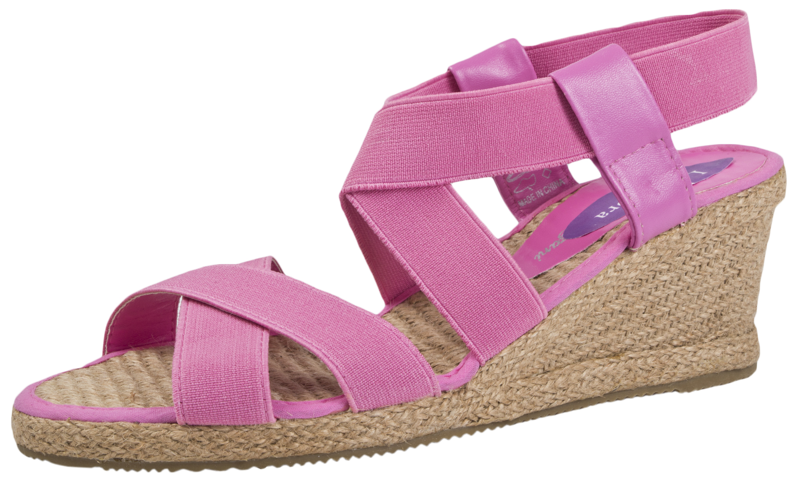 WOMENS ELASTIC STRAPPY WEDGE PLATFORM HESSIAN WEDGES LADIES SHOES